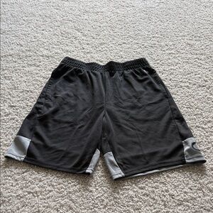 Champion Black Athletic Mesh Shorts with Gray Panels